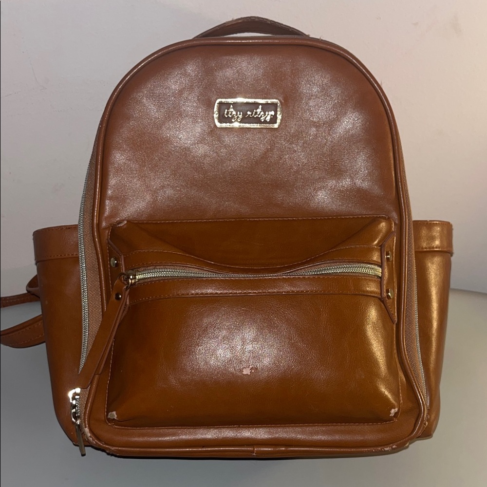 Itzy Ritzy Brown Leather Diaperbag